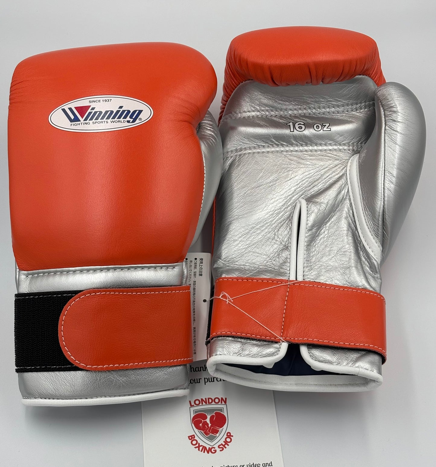 Orange/Silver Velcro Custom Winning Sparring Gloves